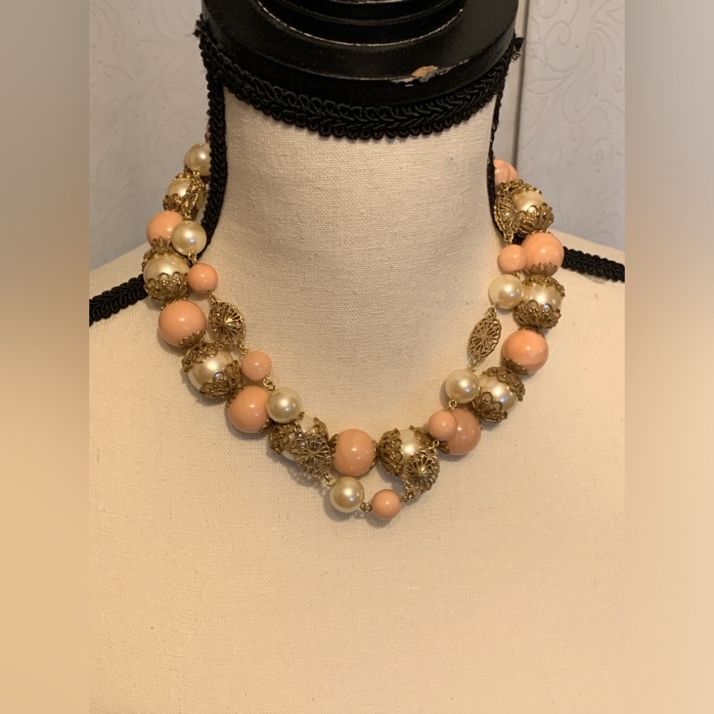 Heavy Pink and Pearl Carolee Women's Necklace